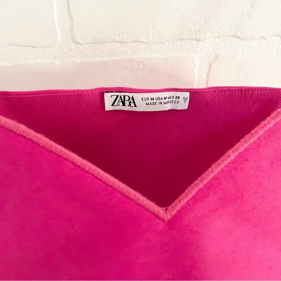 Zara Pink Heart Bandeau Crop Top Adjustable Straps Sz M - Picture 4 of 10